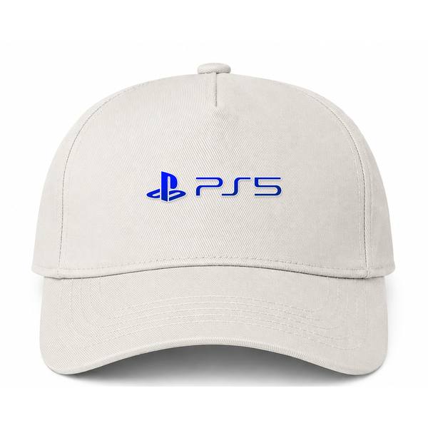 PS5 Official Blue Logo Beige Dad Baseball Cap Hat