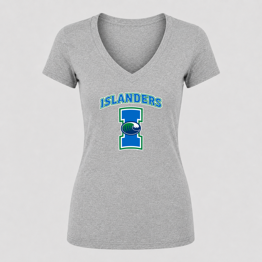 Women's Texas A&M Corpus Christi Islanders V Neck T-Shirt in gray