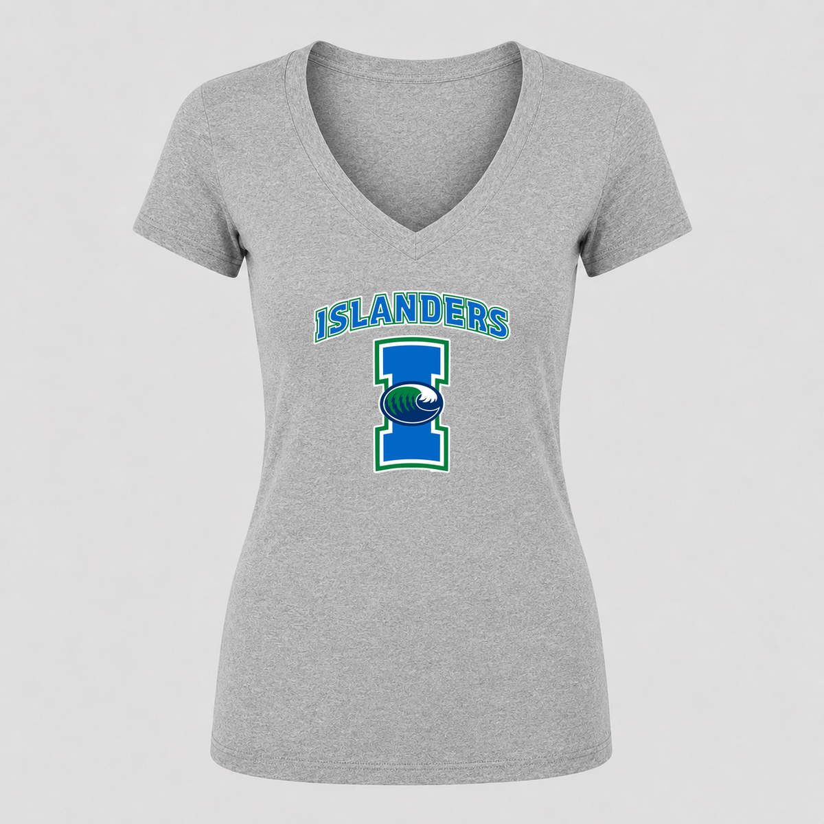 Women's Texas A&M Corpus Christi Islanders V Neck T-Shirt in gray