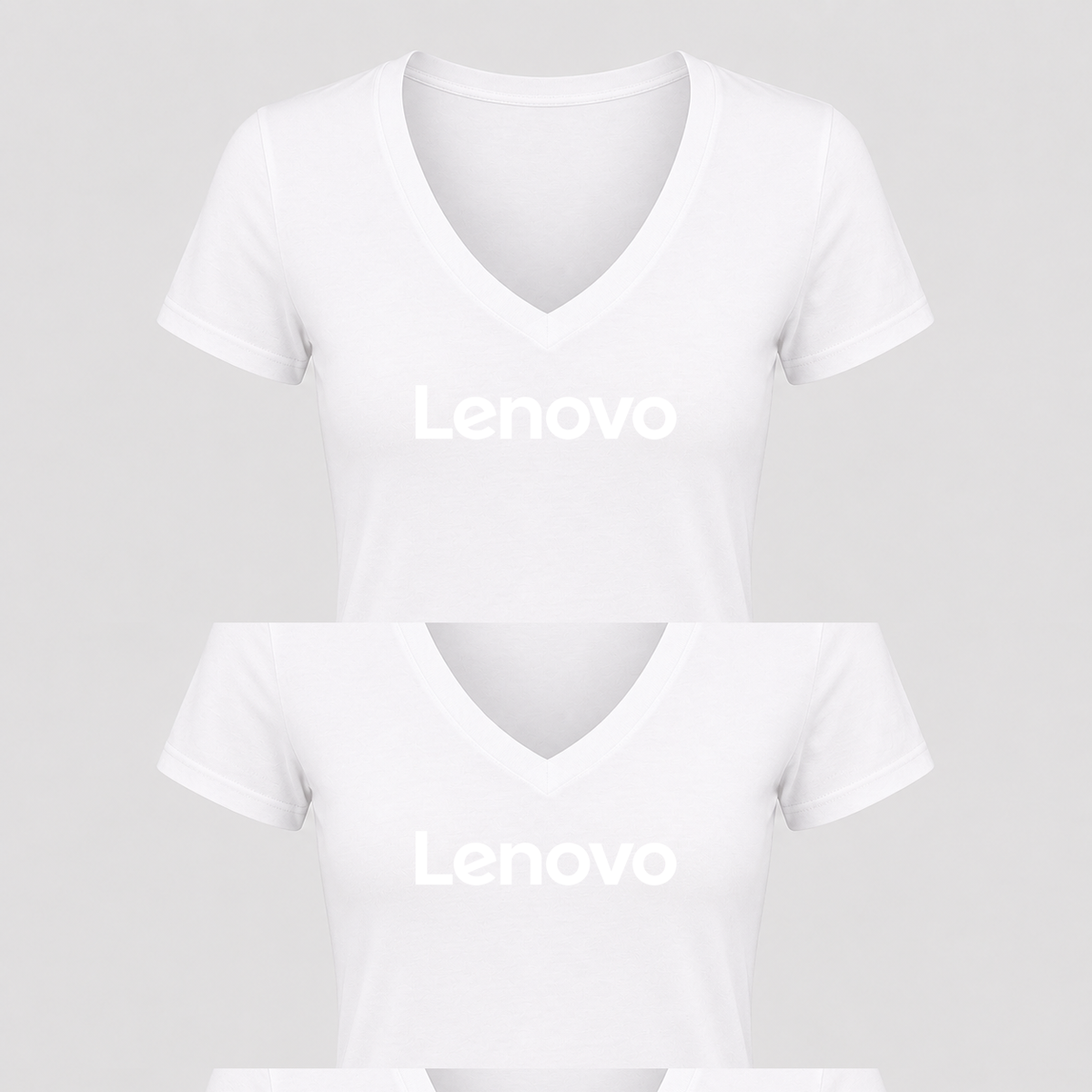 Women's Lenovo White Design V Neck T-Shirt in white