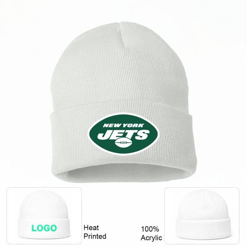 New York Jets White Beanie Hat