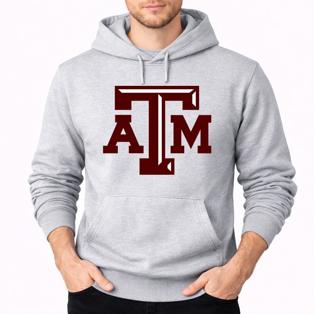 Men's texas-am-university--png-Transparent Pullover Hoodie - Gray