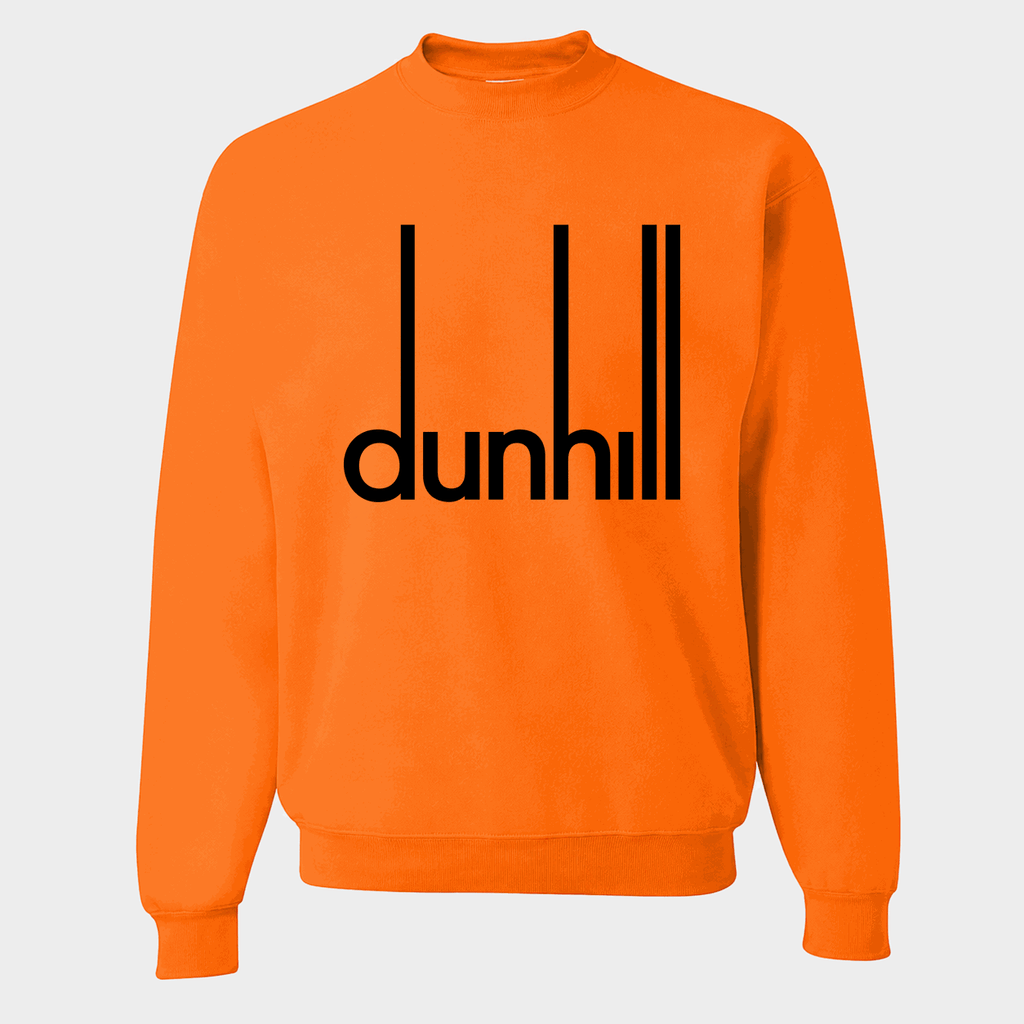Men's Dunhill Black Logo Crewneck Sweatshirt - Orange