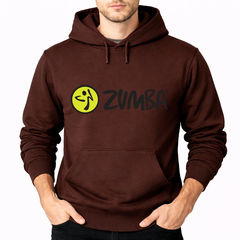 Men's Zumba Fitness Pullover Hoodie - Brown