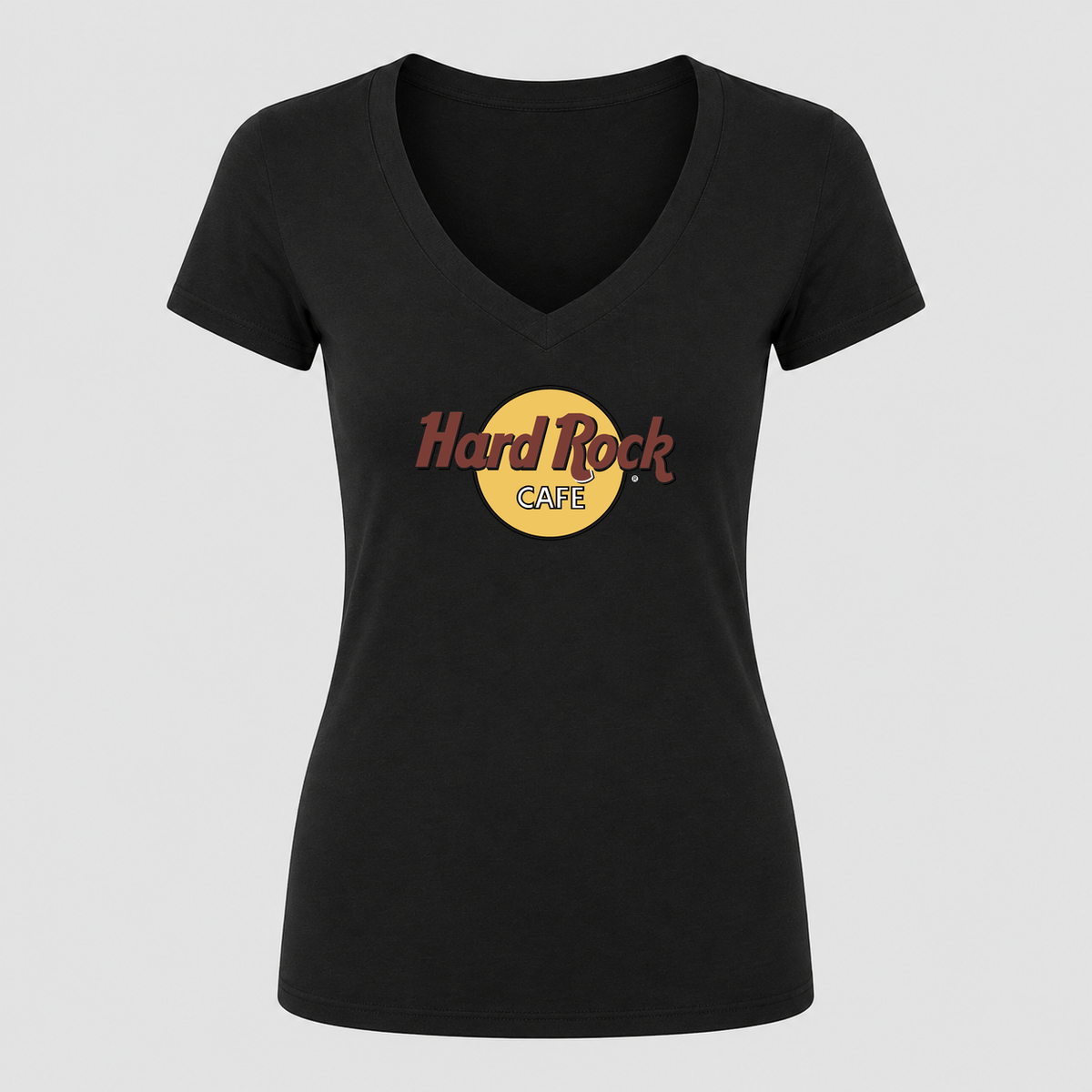 Women's Hard Rock Cafe V Neck T-Shirt in black