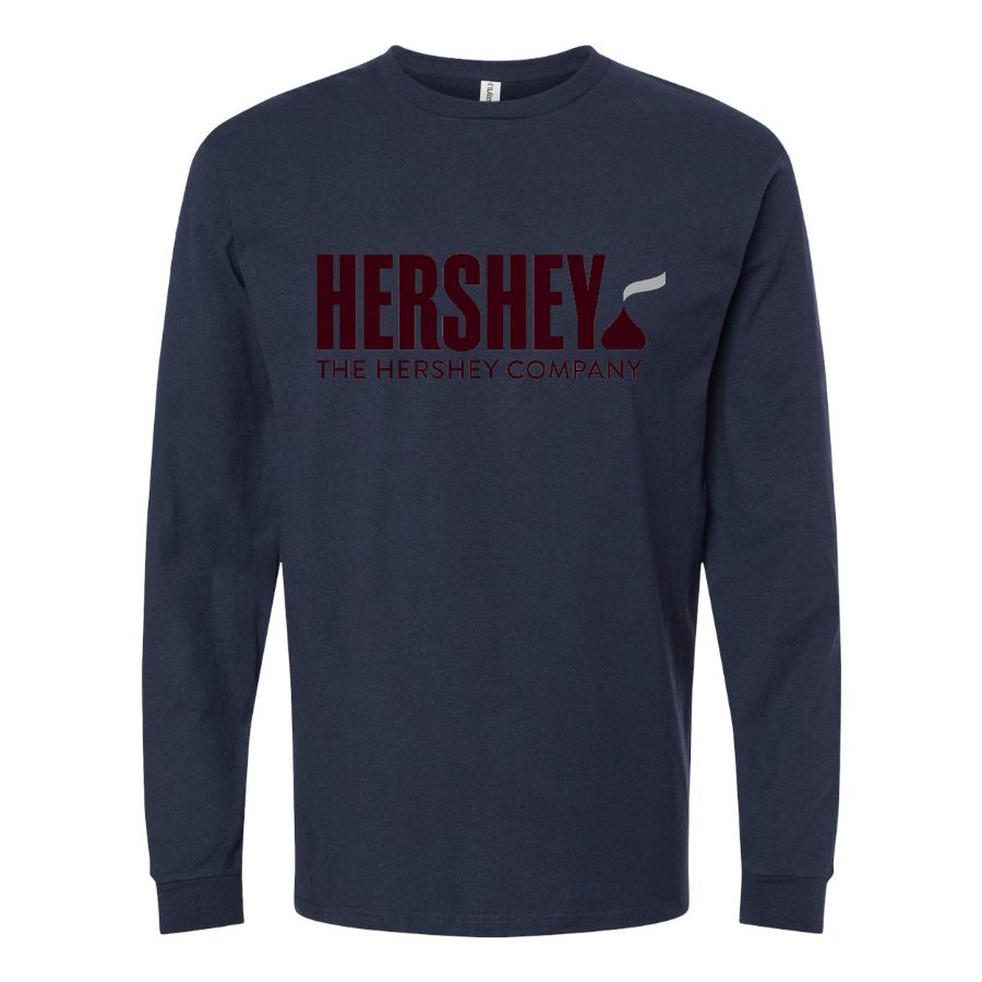 Men's Hershey-Logo-food-1536x864 Long sleeves Cotton Blend T-Shirt - Navy
