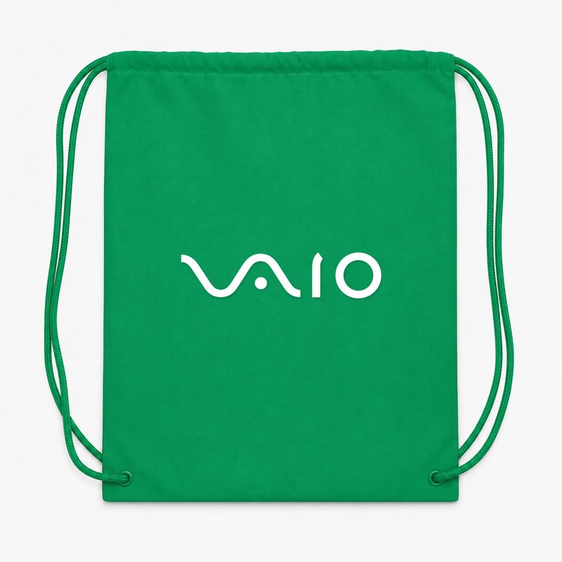 Sony Vaio Curvy White Drawstring Bag - Green
