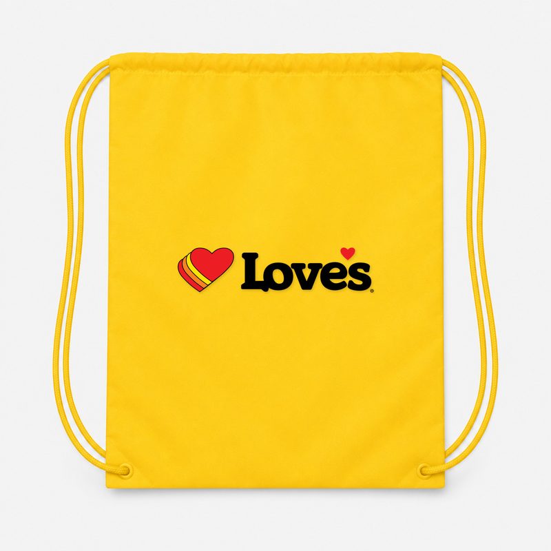 Loves Travel Stops Drawstring Bag - Yellow