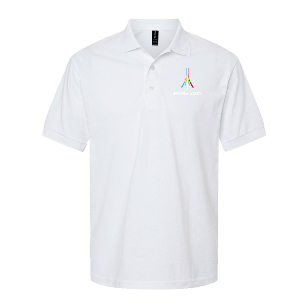 Men's Paris 2024 Olympics White Logo Dry Blend Polo - White