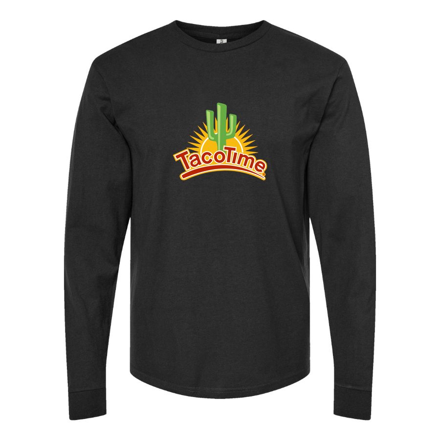 Men's Logo-TacoTime-1536x865 Long sleeves Cotton Blend T-Shirt - Black