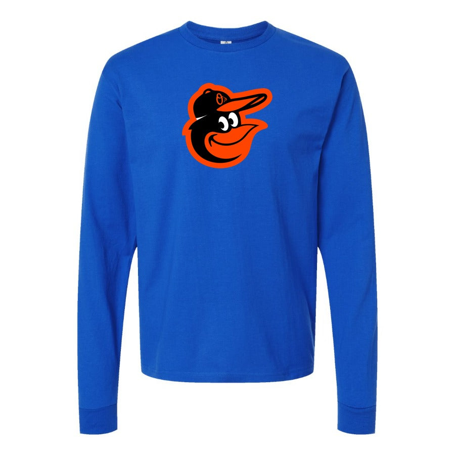 Men's Baltimore Orioles Long sleeves Cotton Blend T-Shirt - Blue