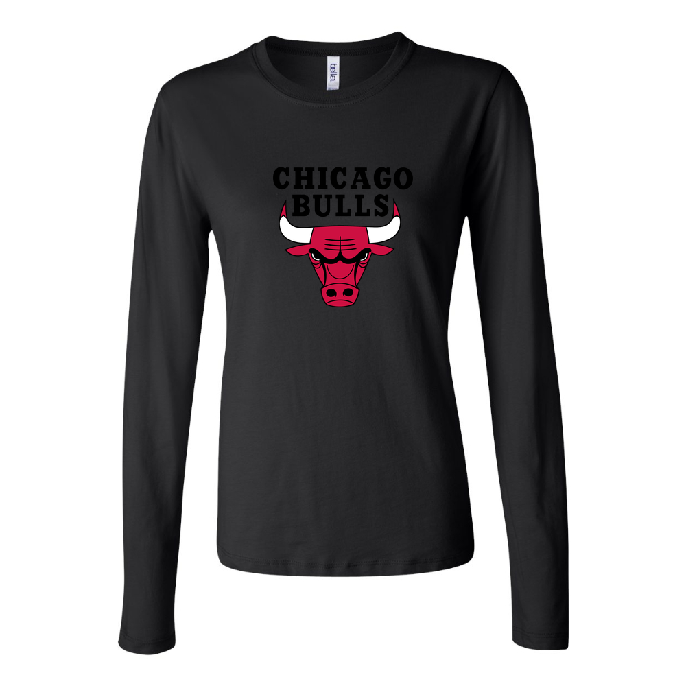 Women's Chicago bulls black Long Sleeve T-Shirt - Black
