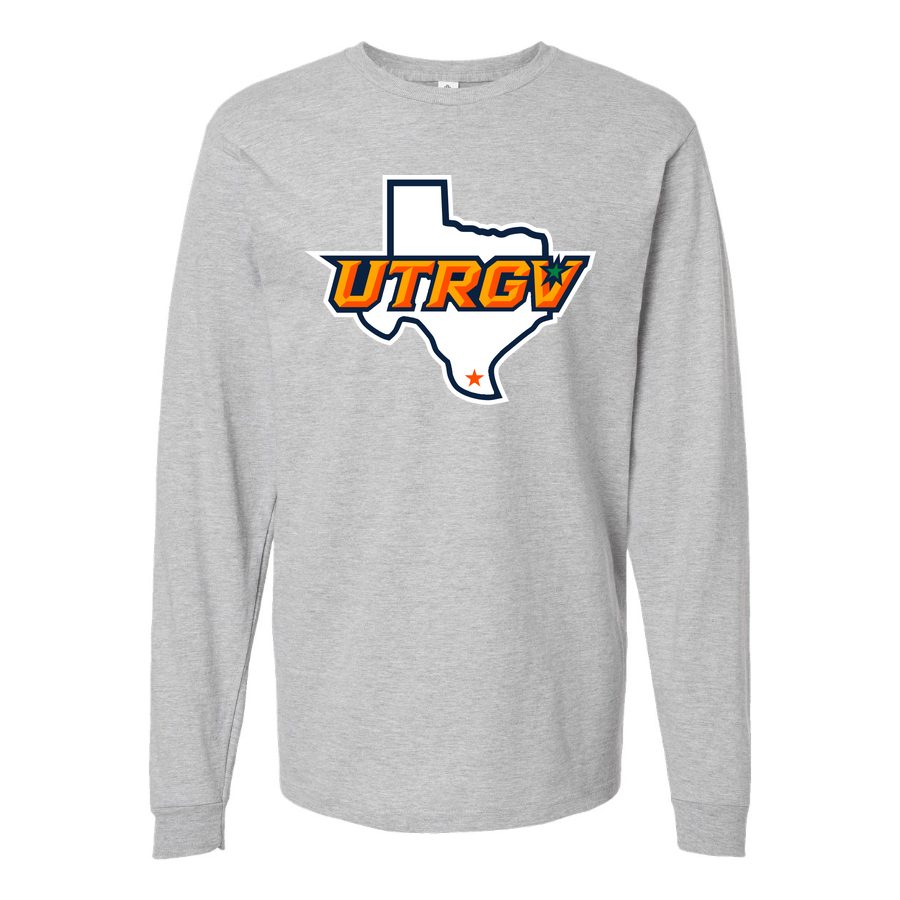 Men's UTRGV Vaqueros Logo Long sleeves Cotton Blend T-Shirt - Gray