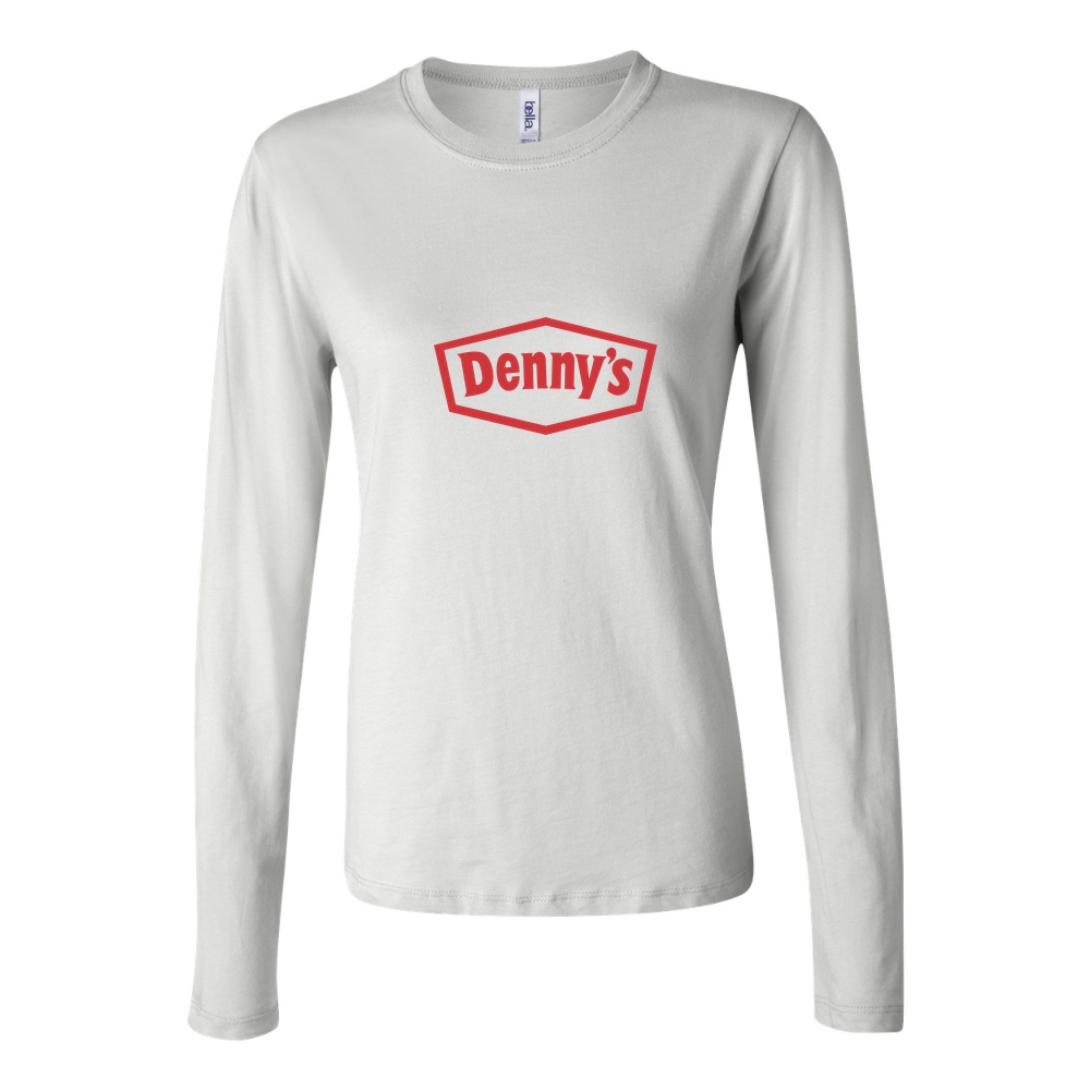 Women's Dennys Logo2 Long Sleeve T-Shirt - White