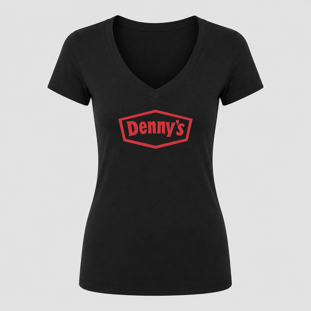 Women's Denny’s V Neck T-Shirt in black