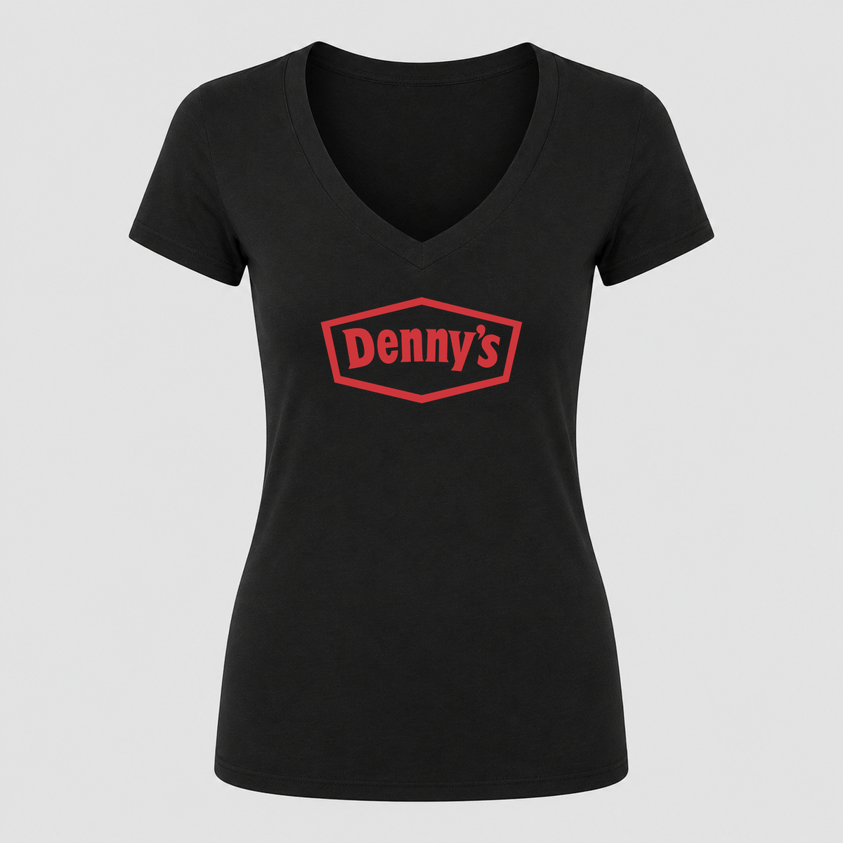 Women's Denny’s V Neck T-Shirt in black