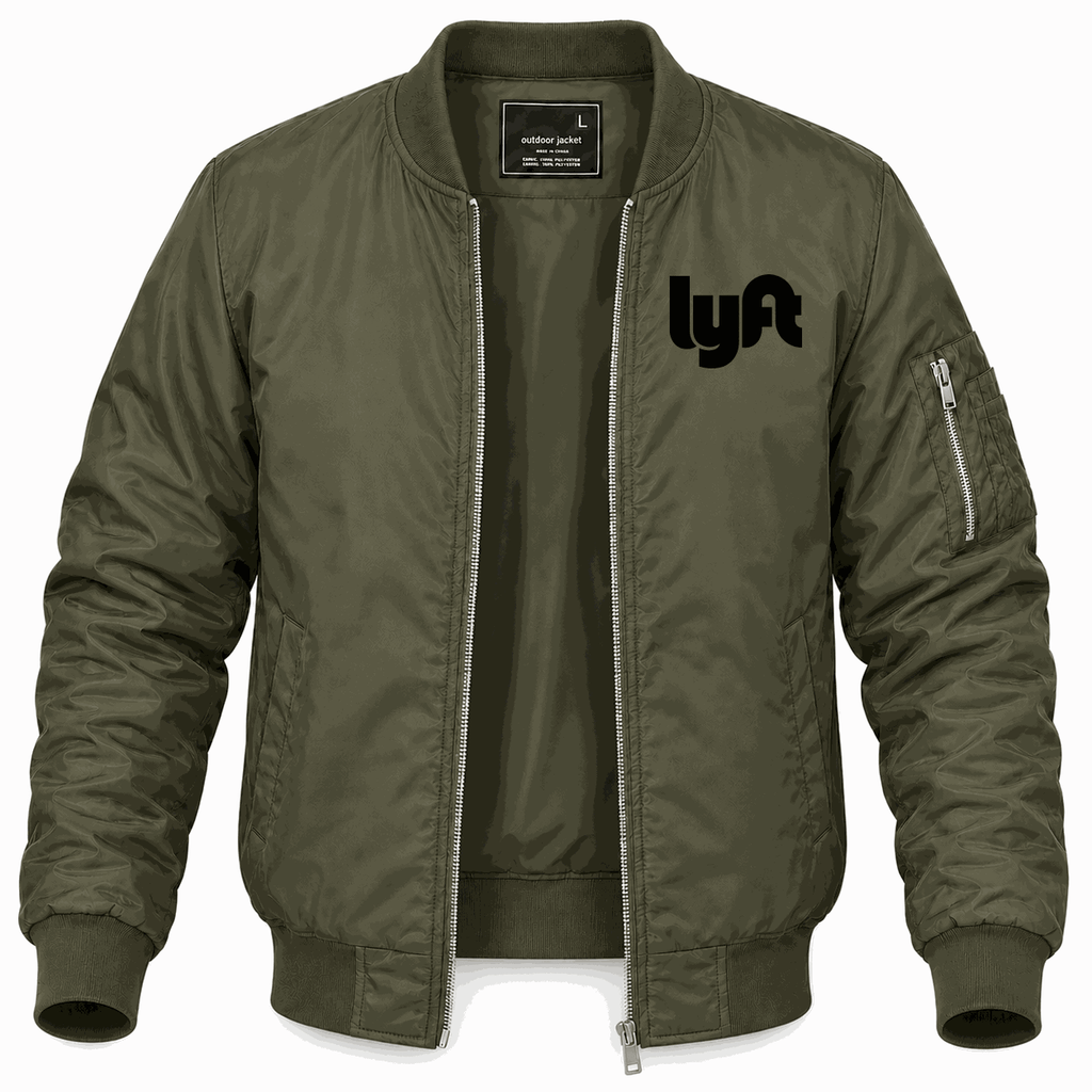 Men's Lyft black Lightweight Bomber Jacket - Army Green