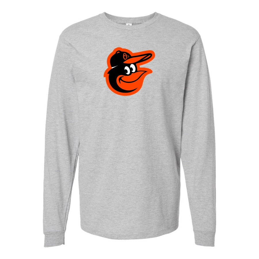 Men's Baltimore Orioles Long sleeves Cotton Blend T-Shirt - Gray