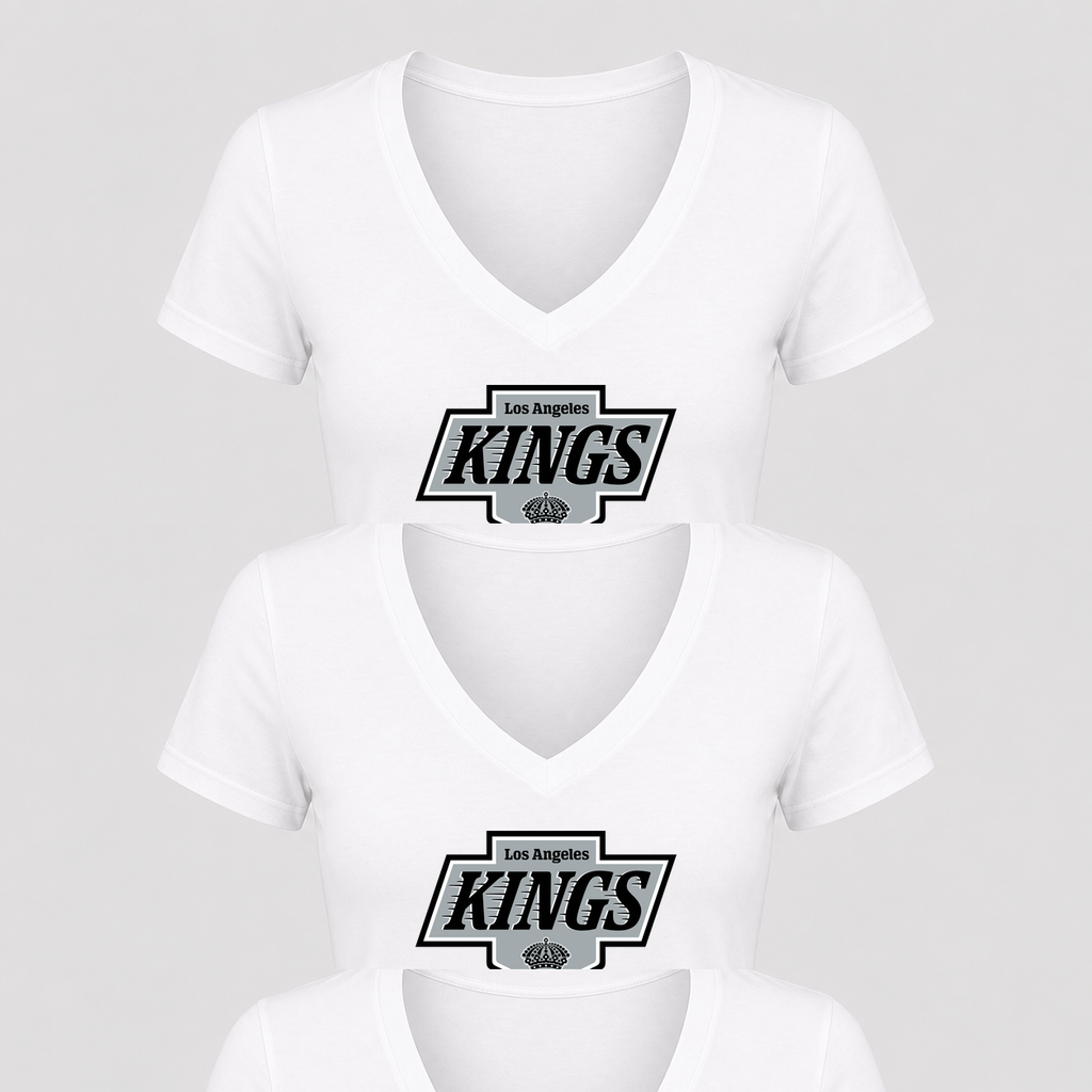 Women's Los Angeles Kings V Neck T-Shirt in white