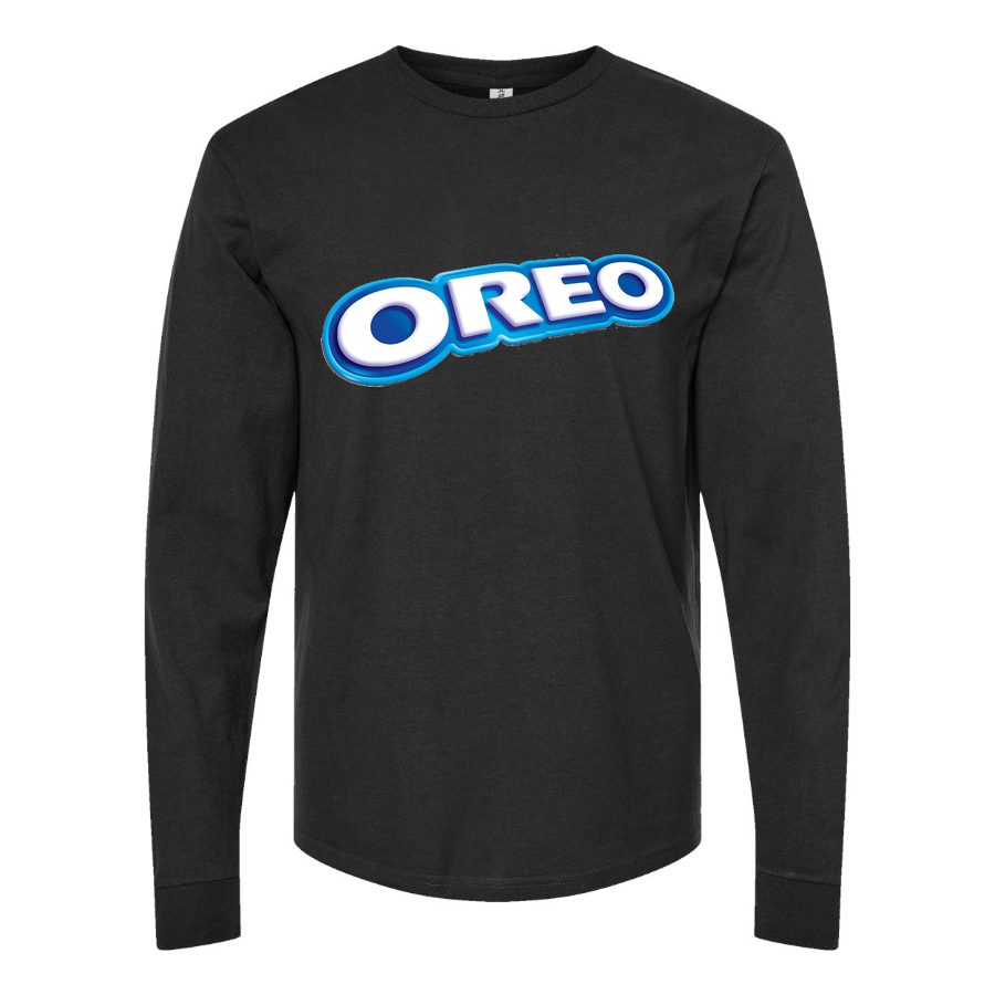 Men's Oreo-Logo-food-1536x864 Long sleeves Cotton Blend T-Shirt - Black