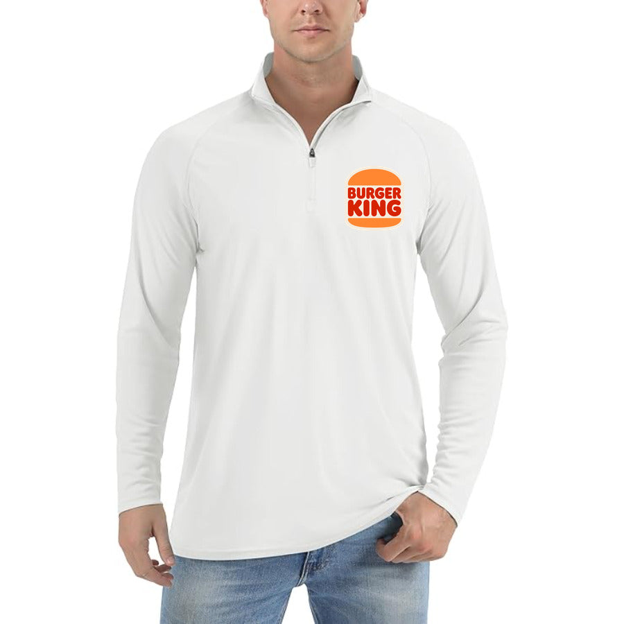 Burger King quarter-zip athletic shirt in White