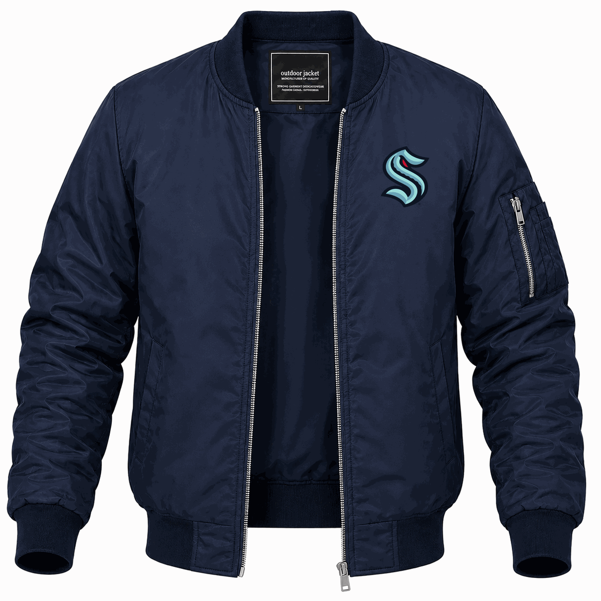 Men's Seattle Kraken Lightweight Bomber Jacket - Navy
