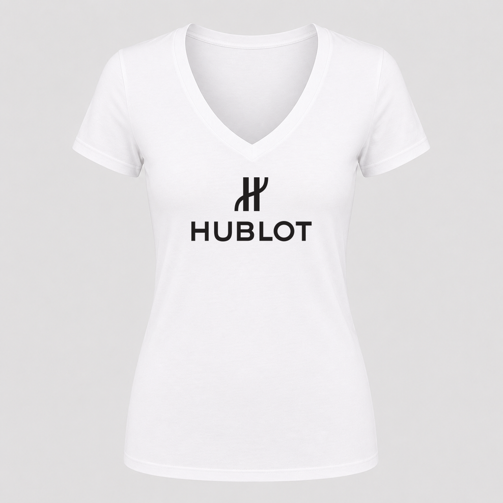 Women's Hublot V Neck T-Shirt in white