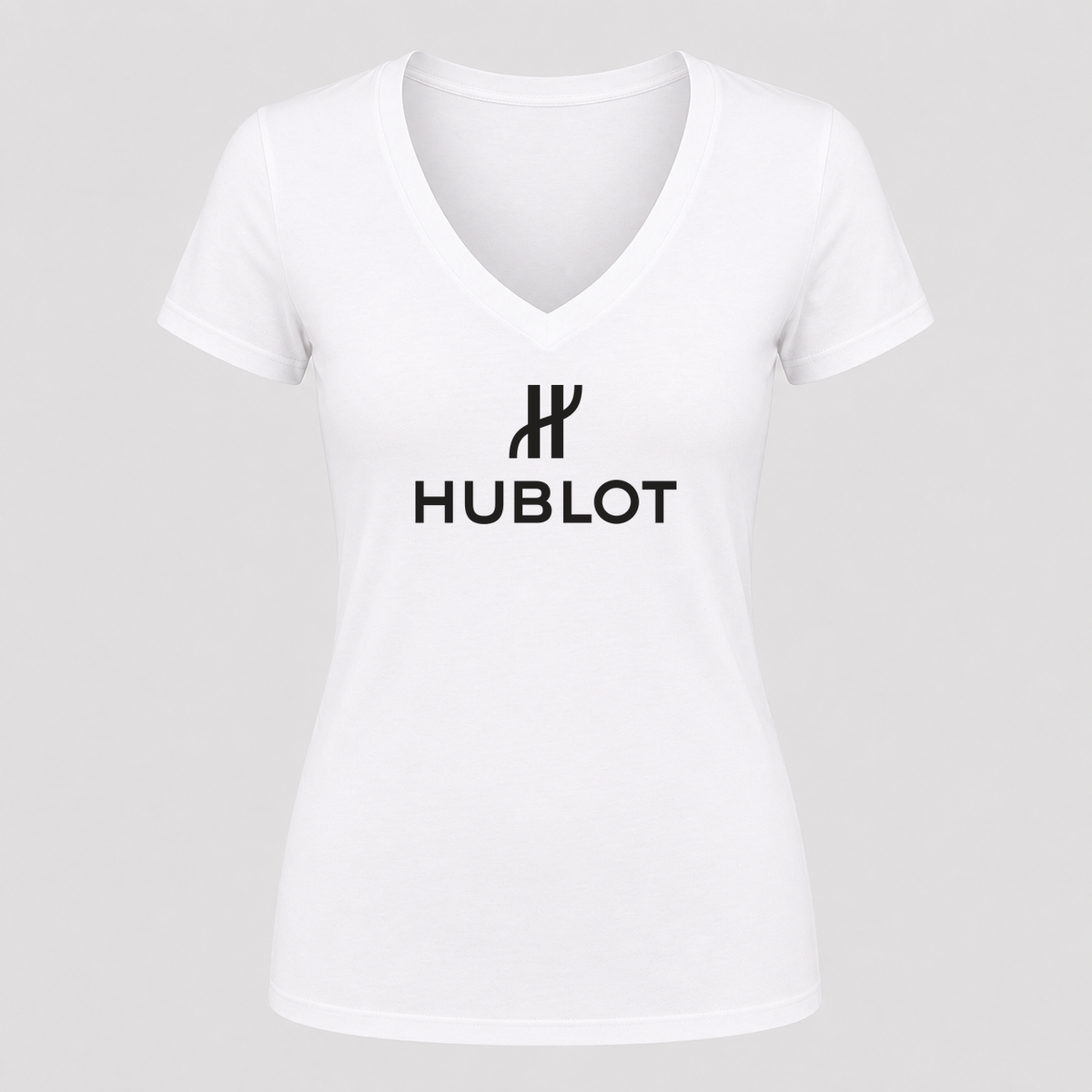 Women's Hublot V Neck T-Shirt in white
