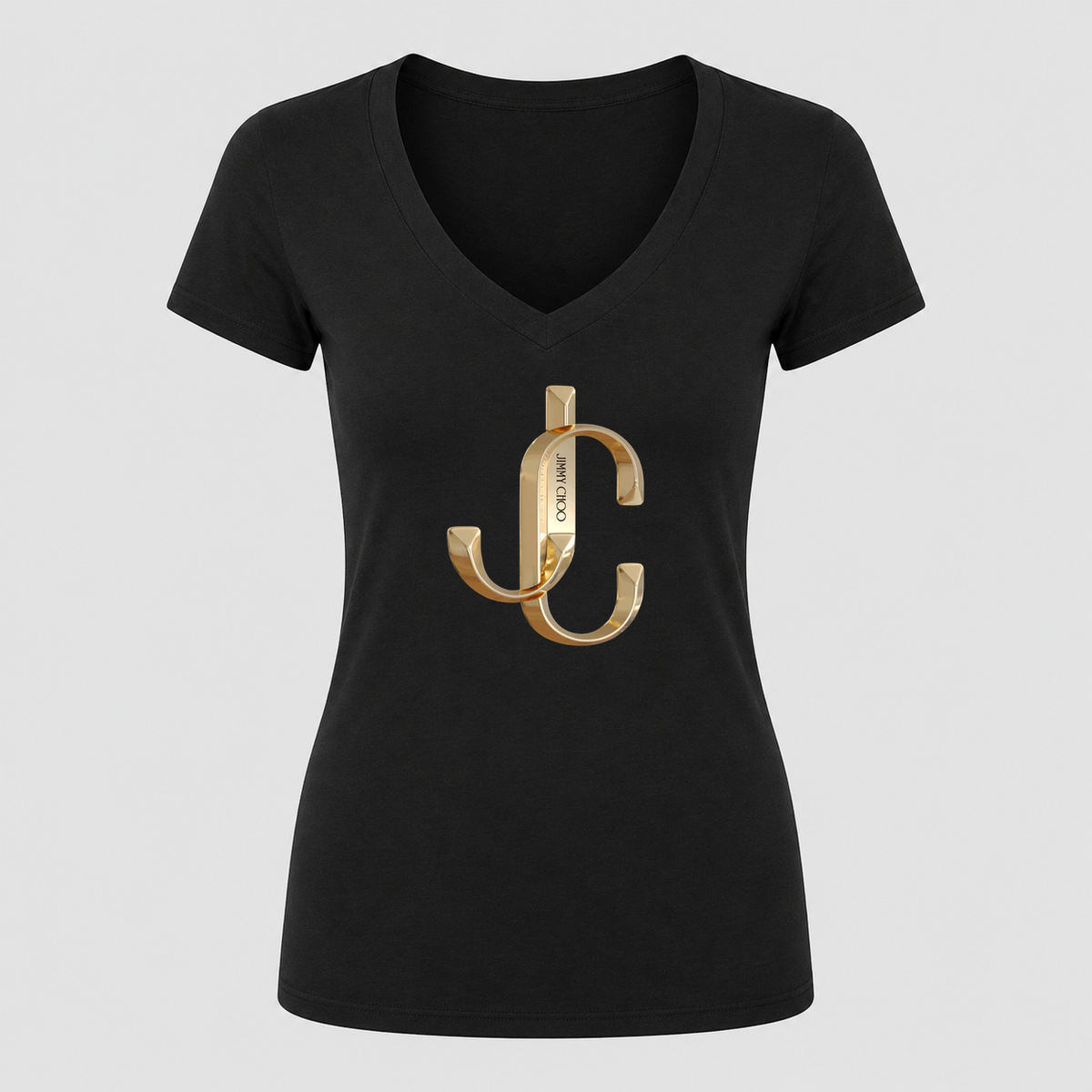 Women's Jimmy Choo V Neck T-Shirt in black