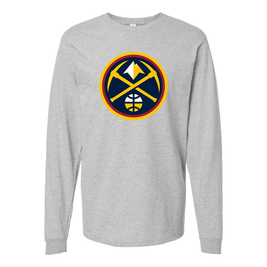 Men's Denver Nuggets Long sleeves Cotton Blend T-Shirt - Gray
