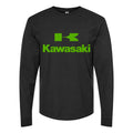 Men's kawasaki logo Long sleeves Cotton Blend T-Shirt - Black