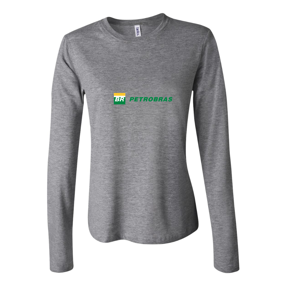 Women's Petrobras Logo 1536x864 Long Sleeve T-Shirt - Gray