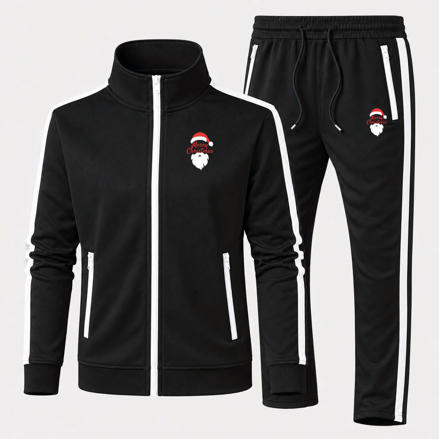 merry christmas icon and santa claus free 1 tracksuit in Black