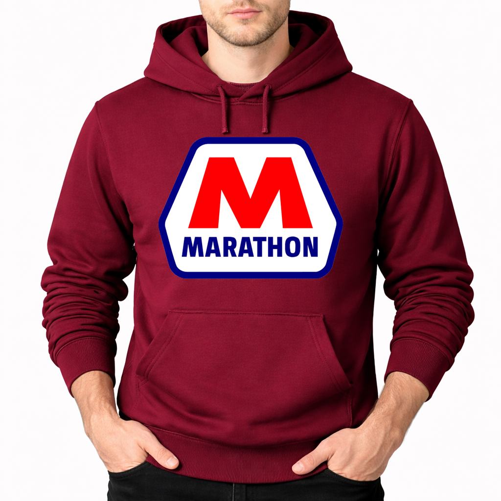 Men's Marathon Pullover Hoodie - Burgundy