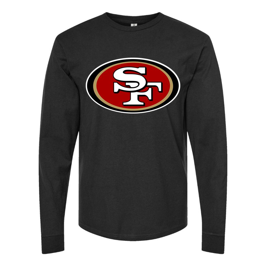 Men's San Francisco 49ers Long sleeves Cotton Blend T-Shirt - Black
