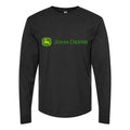 Men's John-Deere-Logo-Design Long sleeves Cotton Blend T-Shirt - Black