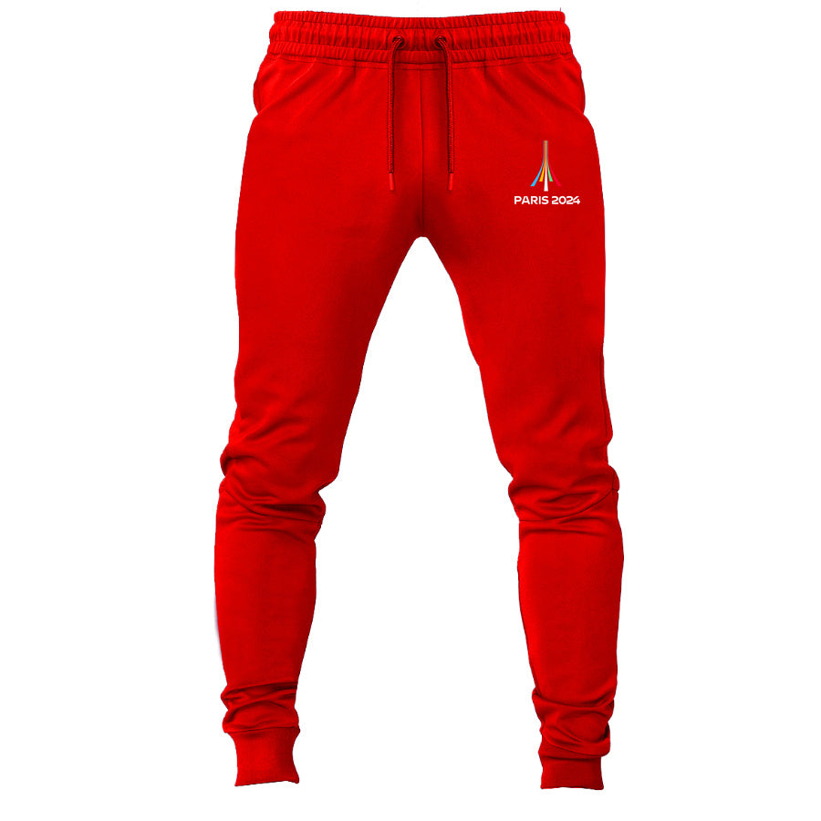 Paris 2024 Olympics White joggers sweatpants - Red