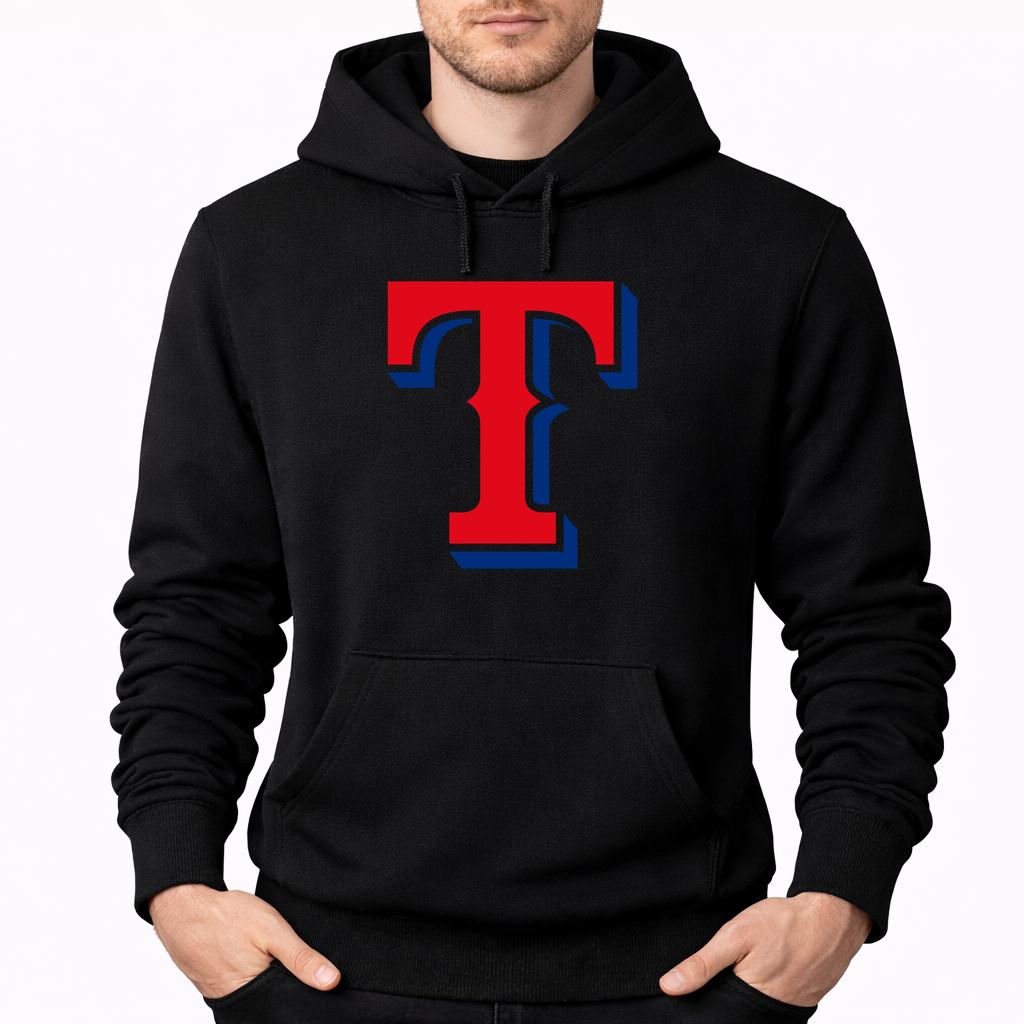 Men's Texas Rangers Pullover Hoodie - Black