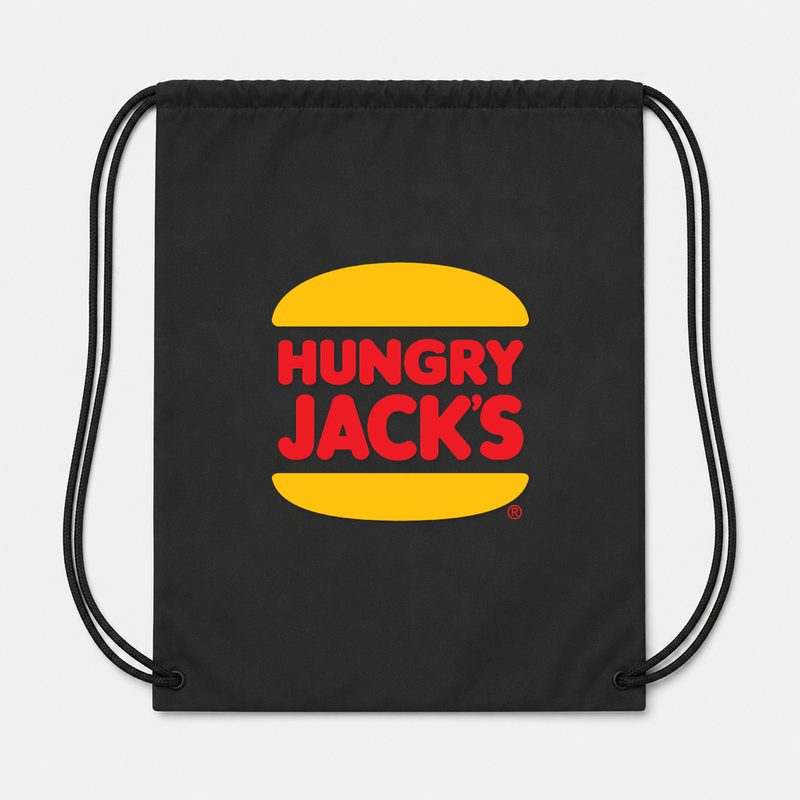 Hungry Jacks Drawstring Bag - Black