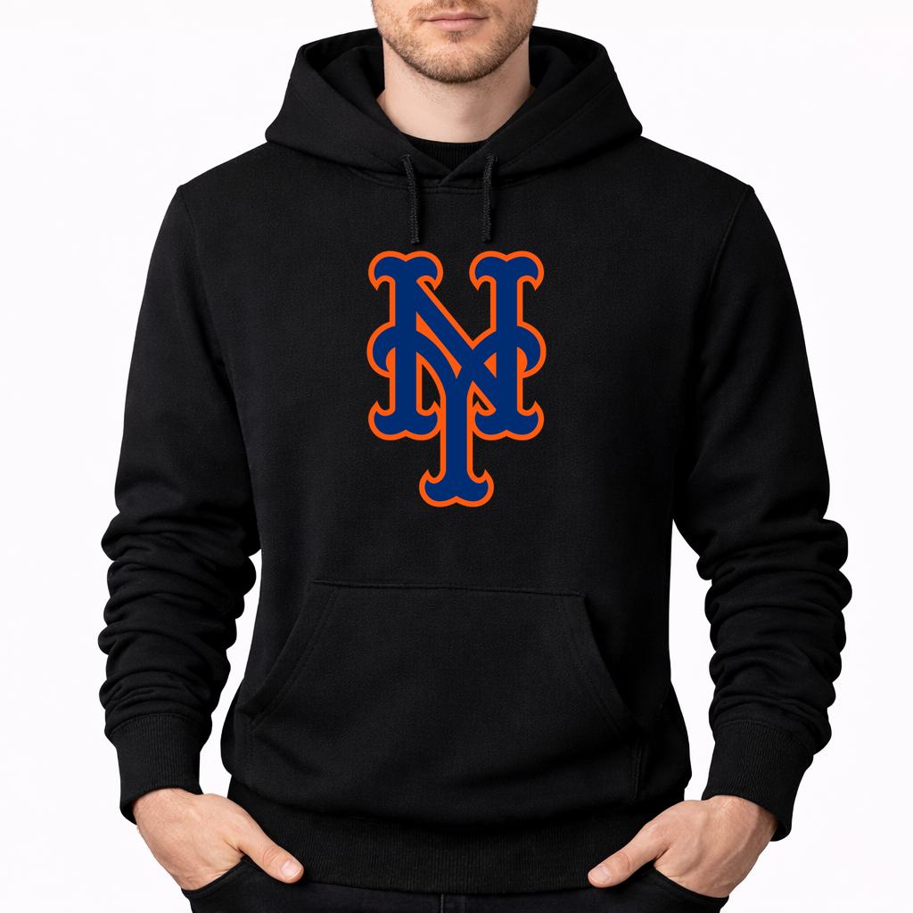 Men's New York Mets Pullover Hoodie - Black
