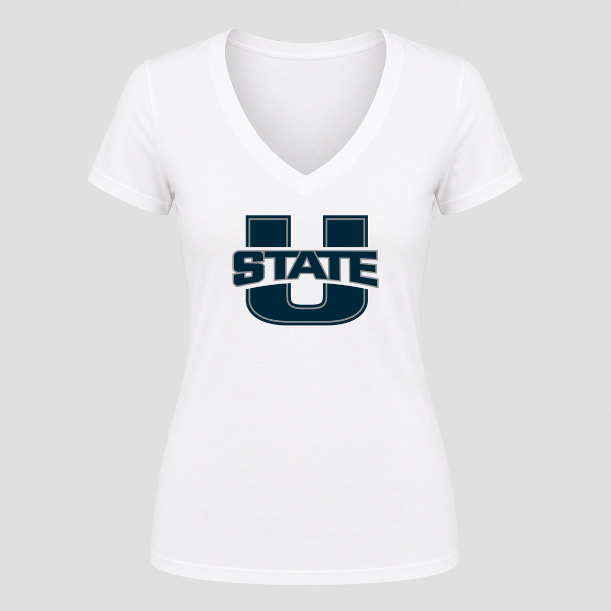 Women's Utah State Aggies V Neck T-Shirt in white