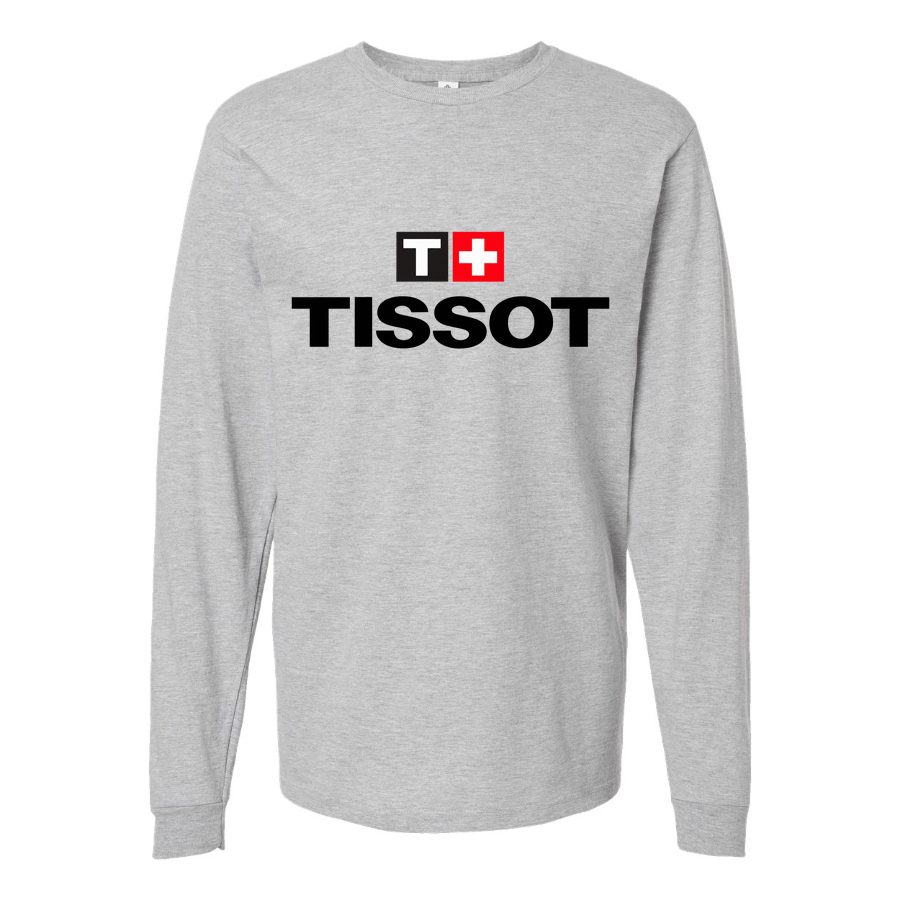 Men's Tissot Long sleeves Cotton Blend T-Shirt - Gray