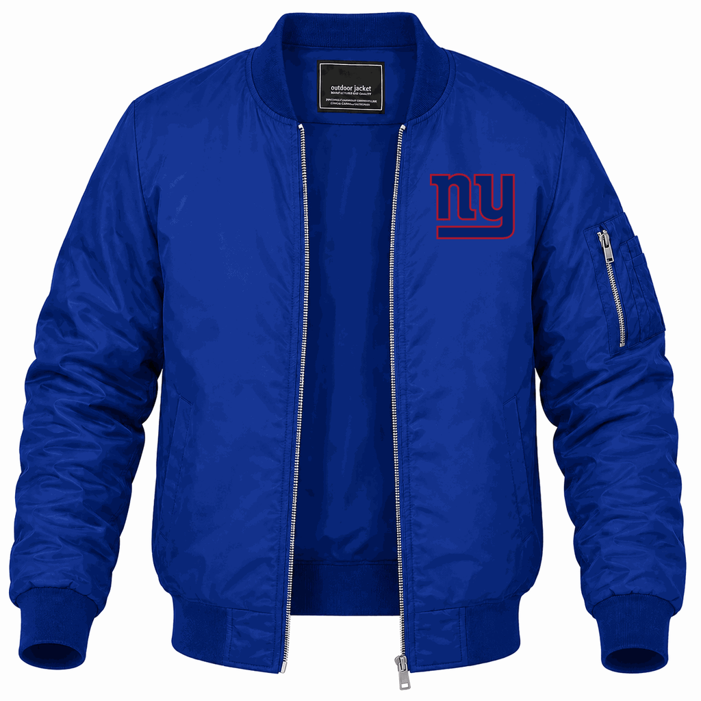 Men's New York Giants Lightweight Bomber Jacket - Blue