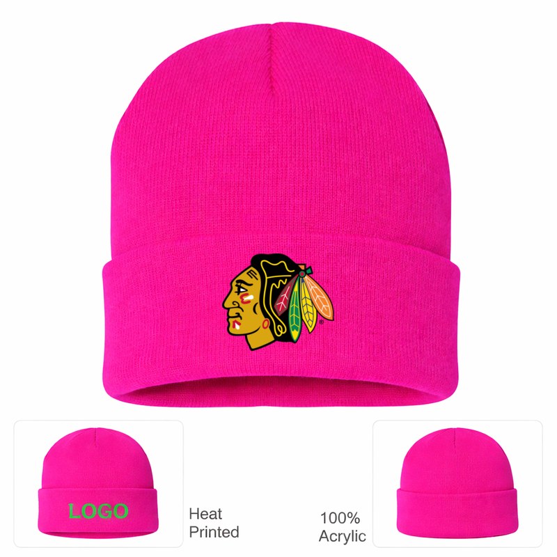 Chicago Blackhawks Hot Pink Beanie Hat
