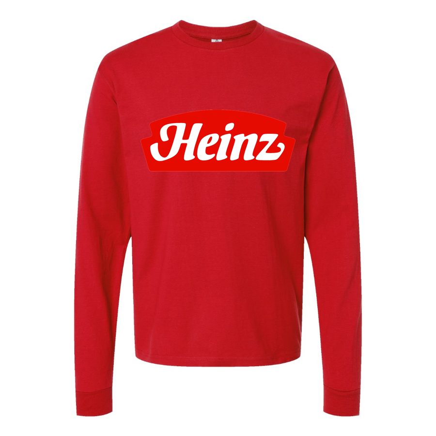 Men's Heinz-Logo-food-1536x864 Long sleeves Cotton Blend T-Shirt - Red