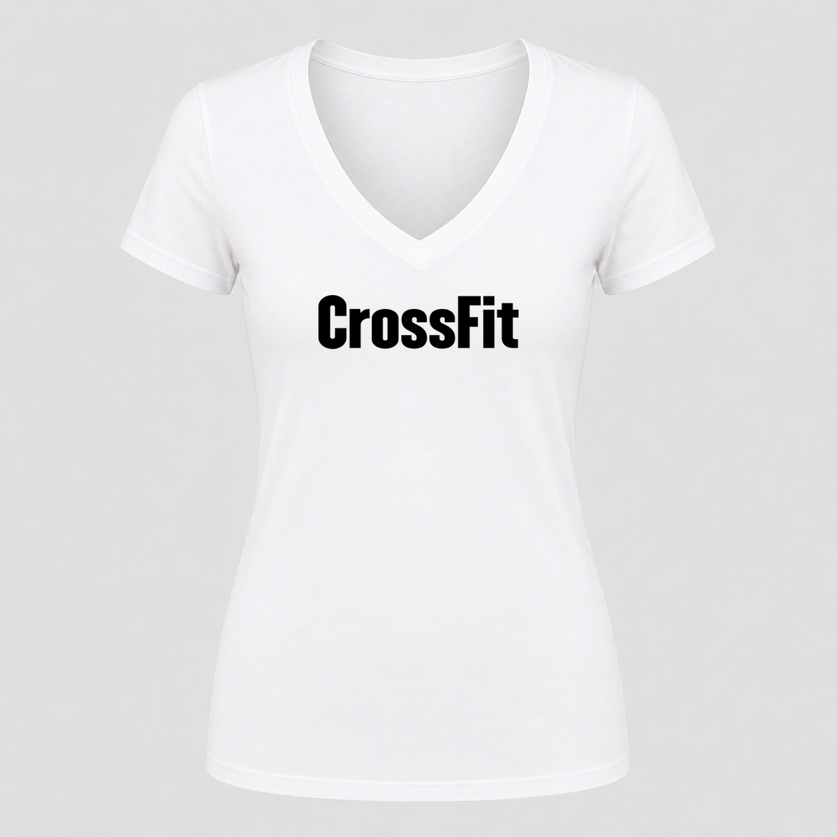 Women's CrossFit V Neck T-Shirt in white