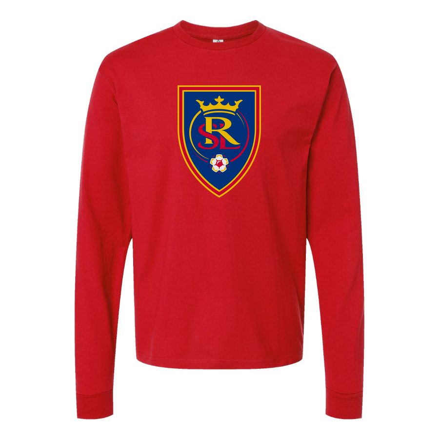 Men's Real Salt Lake Soccer Long sleeves Cotton Blend T-Shirt - Red