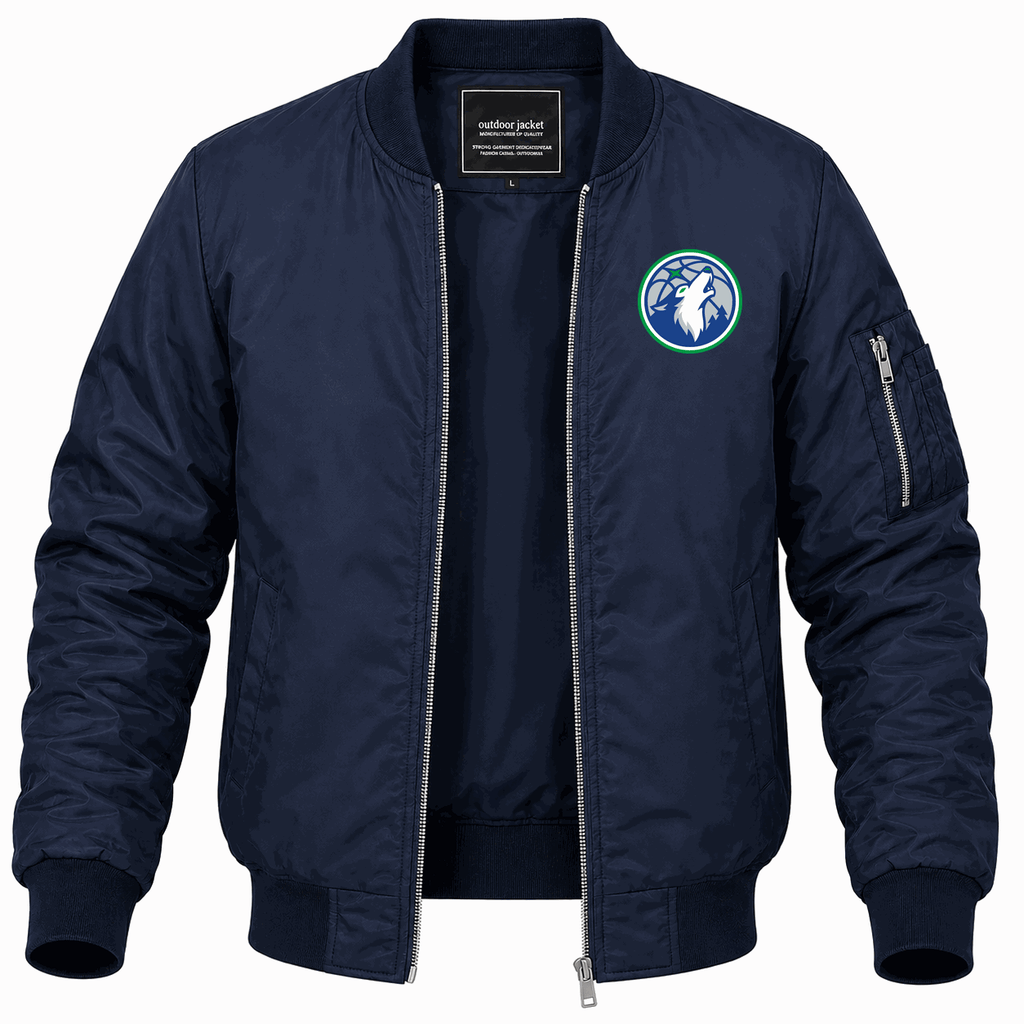 Men's Minnesota Timberwolves Lightweight Bomber Jacket - Navy