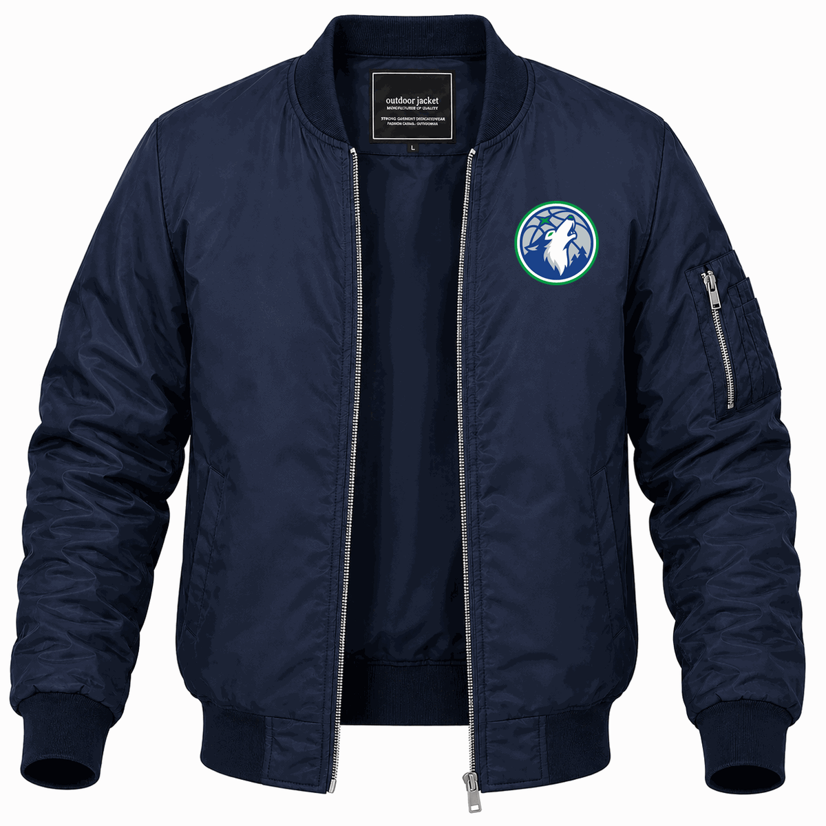 Men's Minnesota Timberwolves Lightweight Bomber Jacket - Navy