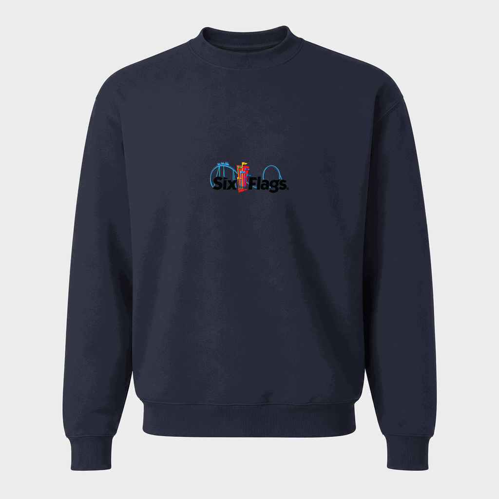 Men's Six Flags Crewneck Sweatshirt - Navy